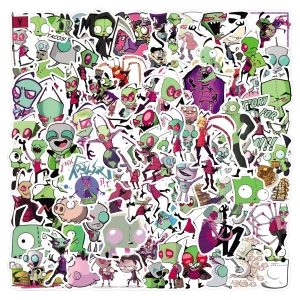 110pcs Invader Zim Graffiti Stickers Set Aesthetic Cute Decals Scrapbook Diary Phone Laptop Waterproof Stickers ﻿