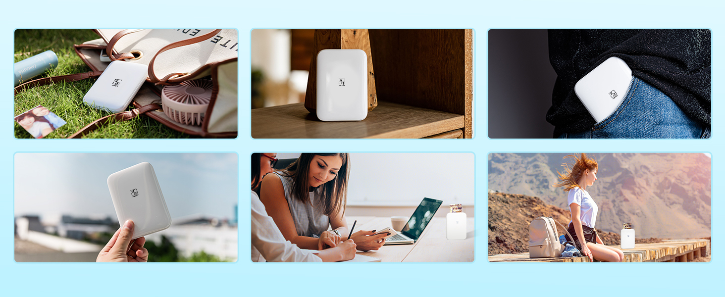Impresora fotográfica en Color HPRT MT53, 2x3 pulgadas, bolsillo de papel con respaldo adhesivo, impresión Bluetooth, impresora fotográfica instantánea, bolsa de papel con respaldo adhesivo - Imagen 15