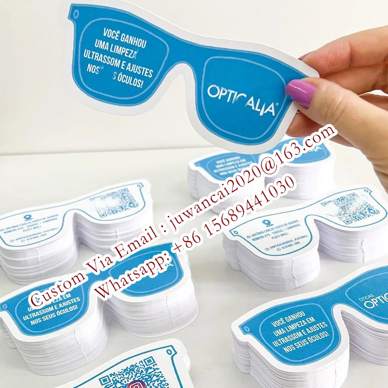 Tarjetas de visita personalizadas con corte especial para salón de belleza, tarjetas de fidelización con código QR, tarjetas de descuento, tarjetas promocionales, folletos con logotipo - Imagen 10