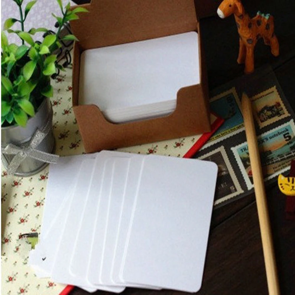 100 Uds. Tarjeta en blanco de 5,3x9cm para tarjetas de visita para mensajes y nombres de libros tarjetas en blanco para tarjetas de visita tarjetas de mensajes 300gsm - Imagen 2