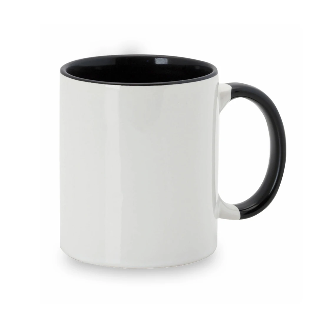 Izmi laser. Lot 25 units sublimation cups - 350ml. White with colored handle and interior. Specially designed for sublime results, presented in individual box. Ceramic mug ideal for sublimating, personalizing, design. (mixed) - Imagen 2