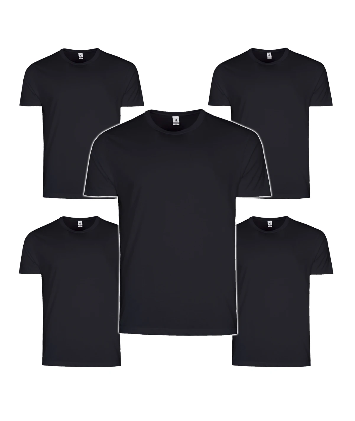Pack de 5 Camisetas de Algodón TEXKING Modelo DACCA para Hombre, Manga Corta, Color Blanco y Negro - Imagen 6