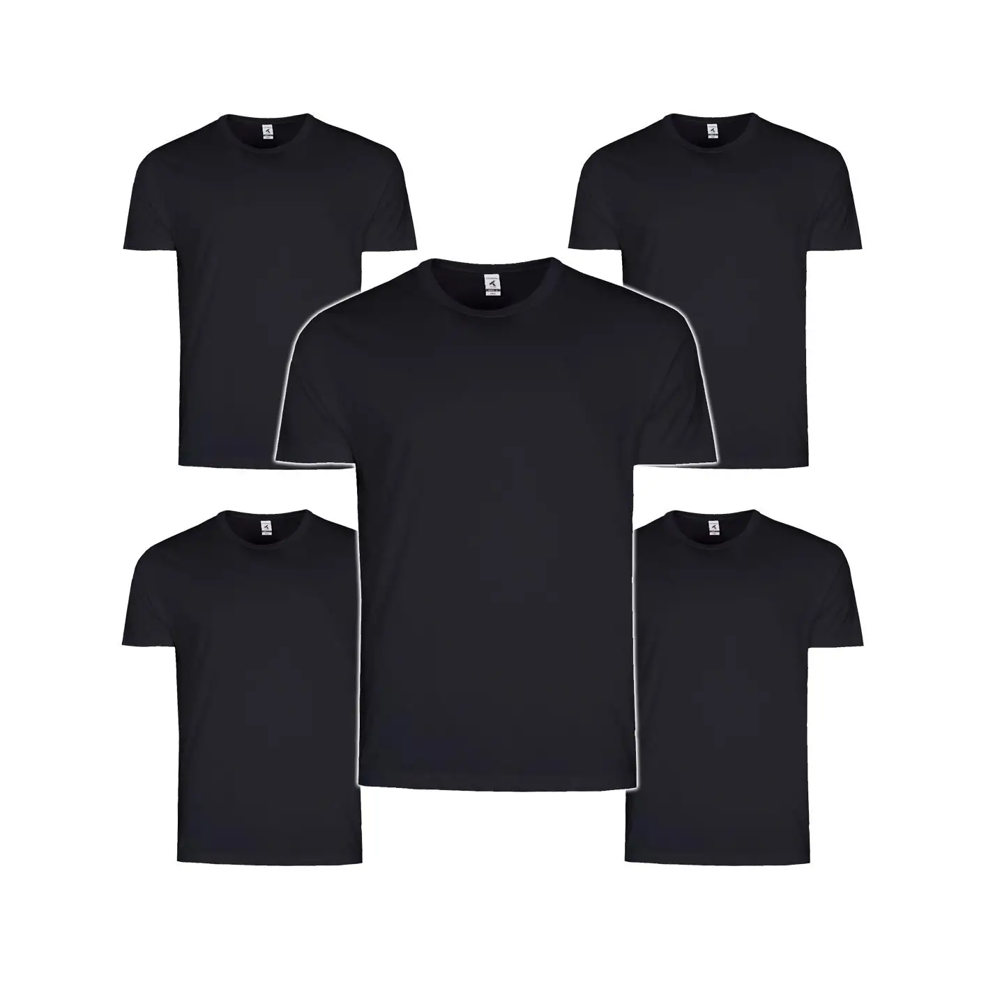 Pack de 5 Camisetas de Algodón TEXKING Modelo DACCA para Hombre, Manga Corta, Color Blanco y Negro - Imagen 7