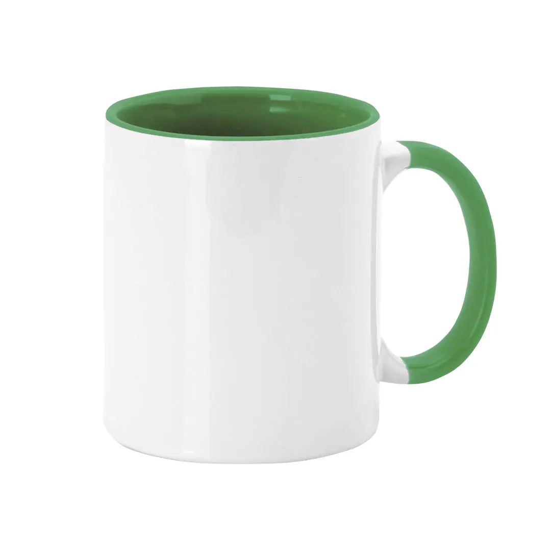 Izmi laser. Lot 25 units sublimation cups - 350ml. White with colored handle and interior. Specially designed for sublime results, presented in individual box. Ceramic mug ideal for sublimating, personalizing, design. (mixed) - Imagen 4