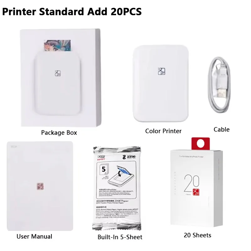Impresora fotográfica en Color HPRT MT53, 2x3 pulgadas, bolsillo de papel con respaldo adhesivo, impresión Bluetooth, impresora fotográfica instantánea, bolsa de papel con respaldo adhesivo - Imagen 10