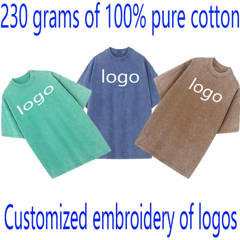 Camiseta 230g de algodón 100% con logotipo bordado personalizado – Corte holgado premium - Imagen 16