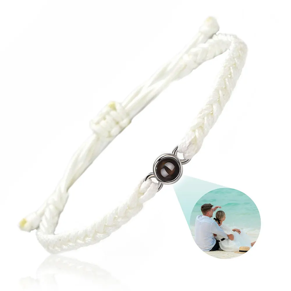 Pulsera de fotos personalizada con proyección de fotos, pulsera de proyección de fotos personalizada tejida a mano, pulsera de memoria, foto al por mayor - Imagen 17