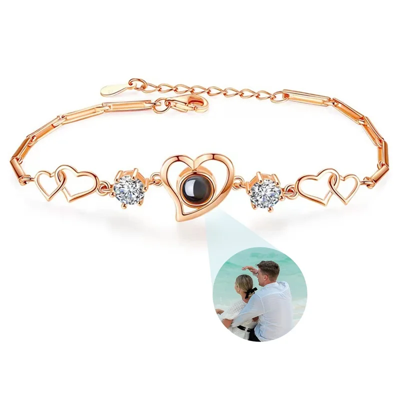 Pulsera con Foto Personalizada, Pulseras con Proyección de Imagen en 100 Idiomas, Te Amo, Pulsera de Acero Inoxidable - Imagen 14