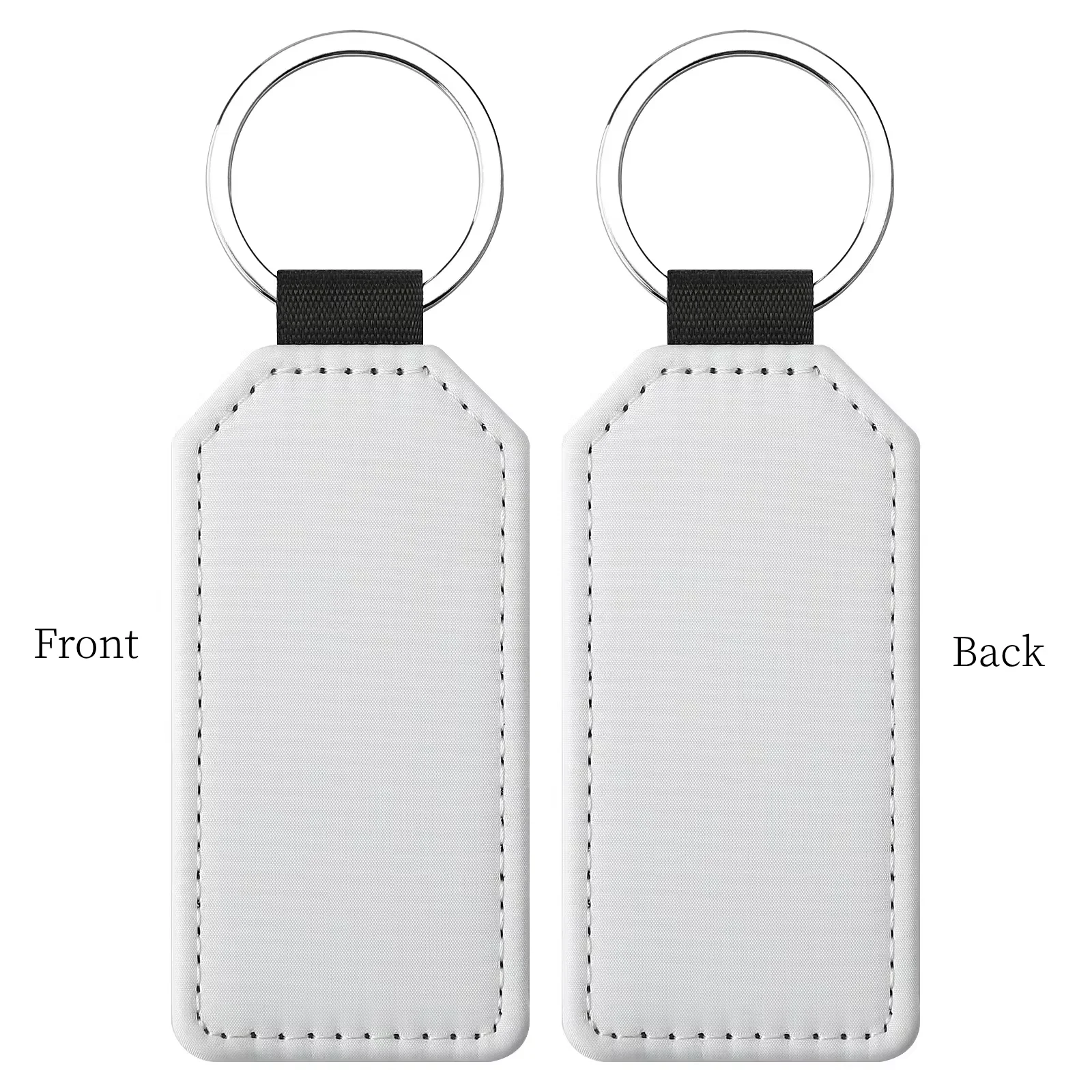 Sublimation Blank Keychains DIY Heat Transfer ID Tags Sublimation Keyrings Creative Gifts PU Leather Keychain - Imagen 12