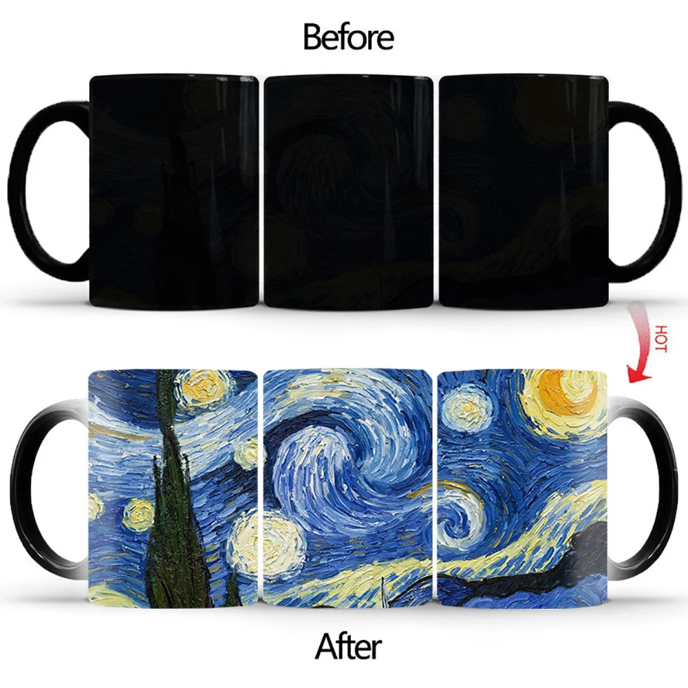 Personalized Gifts Color Change Coffee Mugs BSKT-159 Starry Sky Mug Funny Coffee Cups Ceramic Cup Drinkware Sublimation Tumblers - Imagen 7