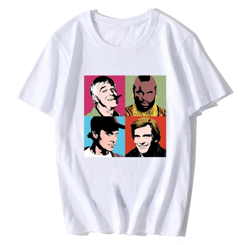 Camiseta del equipo A-Warhol, Camisetas gráficas de parodia de la serie Warhol The A Team, Camisetas divertidas Retro Mashup Tv - Imagen 2
