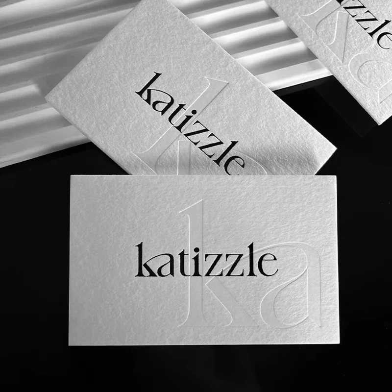 Tarjetas de Visita Personalizadas con Impresión Tipográfica en Blanco, Grabadas en Relieve/Grabadas en Bajo Relieve con Texto/Logotipo Personalizado, Tarjetas de Presentación y Tarjetas de Agradecimiento - Imagen 8