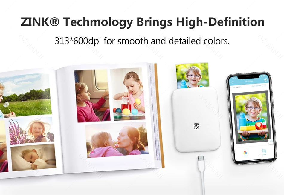 Impresora de bolsillo móvil Mni portátil HPRT MT53, impresora fotográfica inalámbrica BT con tecnología Zink, impresora fotográfica en Color de 2x3 pulgadas - Imagen 12