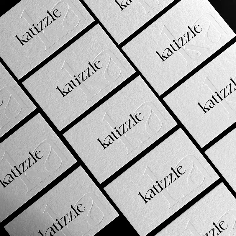 Tarjetas de Visita Personalizadas con Impresión Tipográfica en Blanco, Grabadas en Relieve/Grabadas en Bajo Relieve con Texto/Logotipo Personalizado, Tarjetas de Presentación y Tarjetas de Agradecimiento - Imagen 4