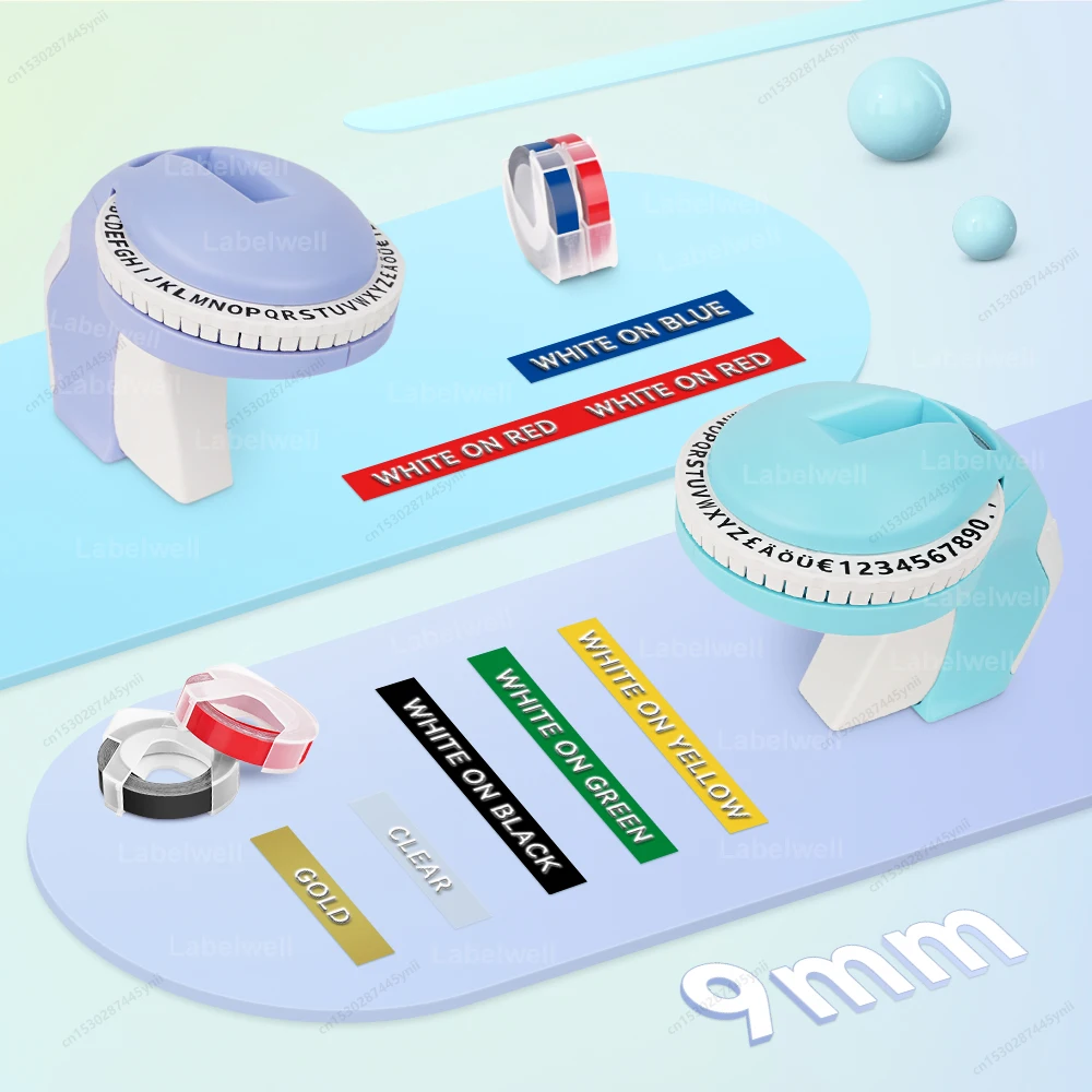 Mini impresora de etiquetas B90, fabricante de etiquetas en relieve 3D portátil, similar a la máquina de etiquetas Manual Dymo 12965 o 1 paquete de cinta de etiquetas Dymo 3D - Imagen 2