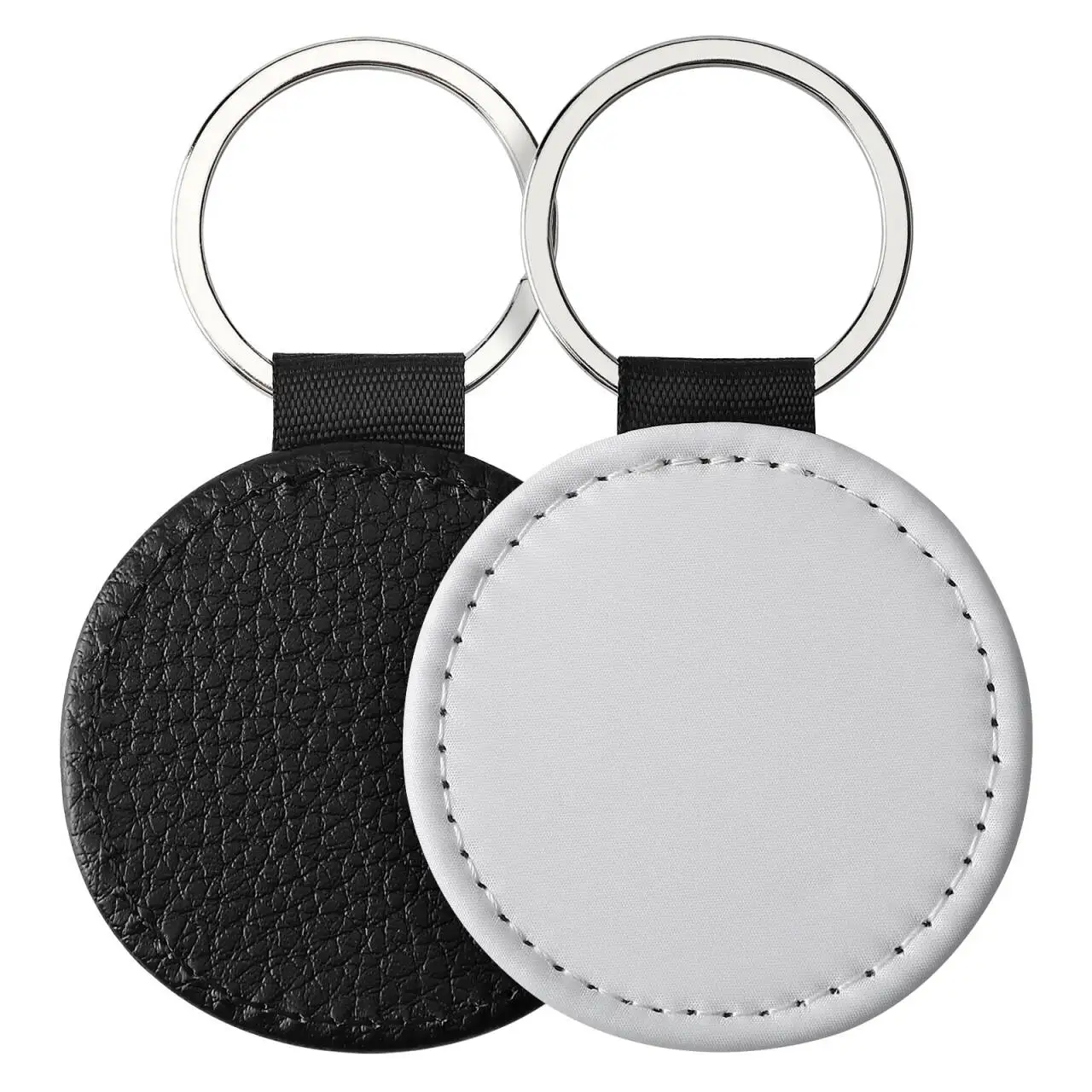 Sublimation Blank Keychains DIY Heat Transfer ID Tags Sublimation Keyrings Creative Gifts PU Leather Keychain - Imagen 17
