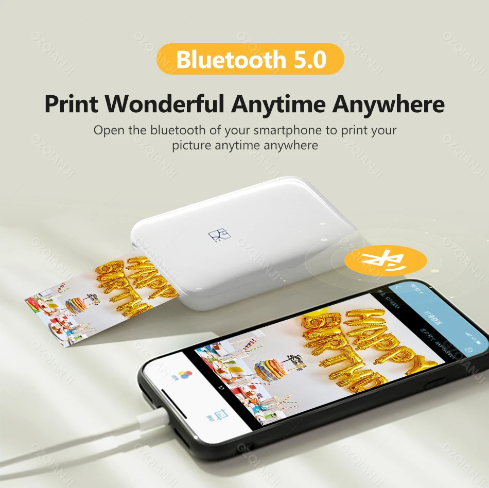 Impresora de bolsillo móvil Mni portátil HPRT MT53, impresora fotográfica inalámbrica BT con tecnología Zink, impresora fotográfica en Color de 2x3 pulgadas - Imagen 11