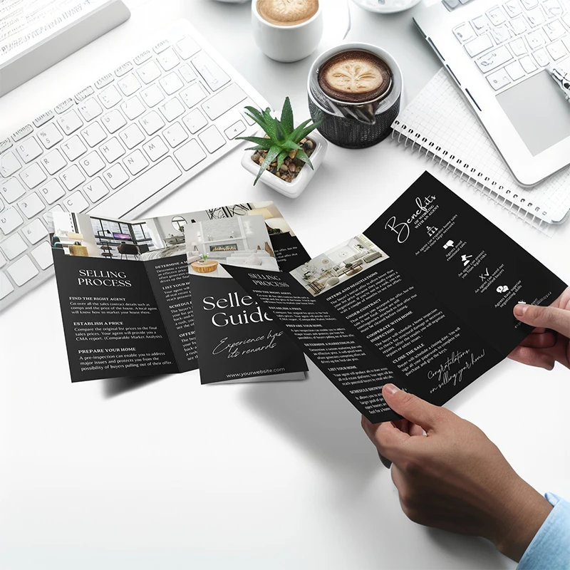 Póster de impresión de doble cara, folleto A4 personalizado, lista de precios de productos básicos, introducción, publicidad, 157 g, entrega gratuita - Imagen 5
