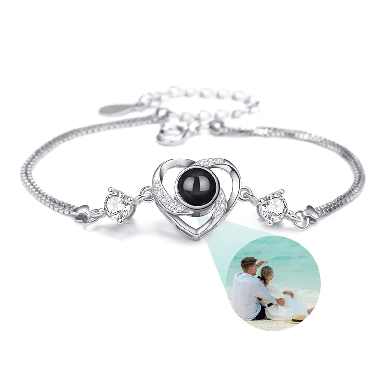Pulsera con Foto Personalizada, Pulseras con Proyección de Imagen en 100 Idiomas, Te Amo, Pulsera de Acero Inoxidable - Imagen 13