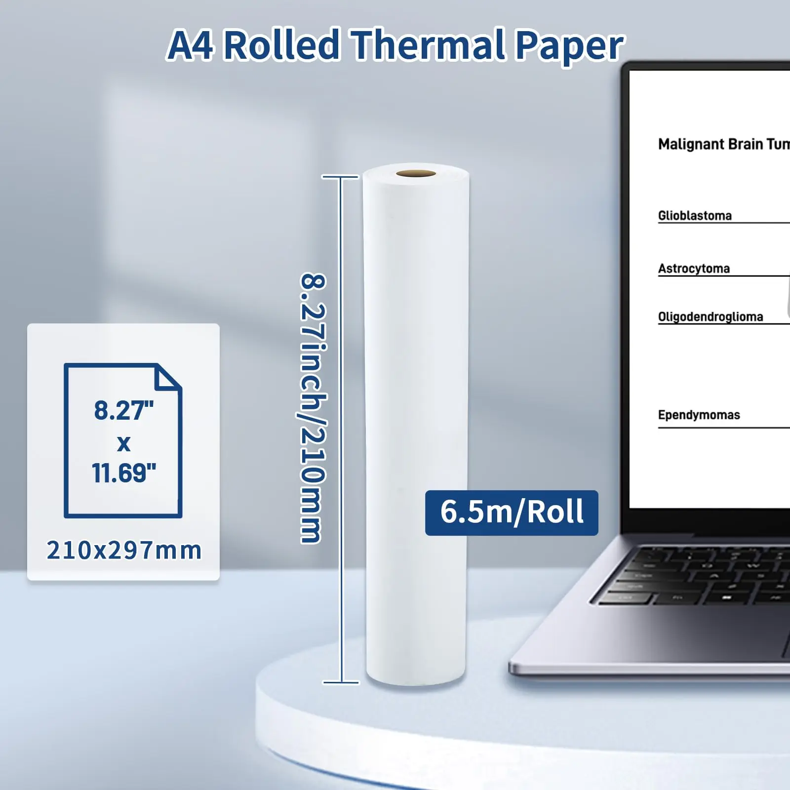 Phomemo-papel térmico para impresora, papel térmico continuo de secado rápido, tamaño de letra A4, M08F, M832, M834, M835, 50/80/110mm - Imagen 25