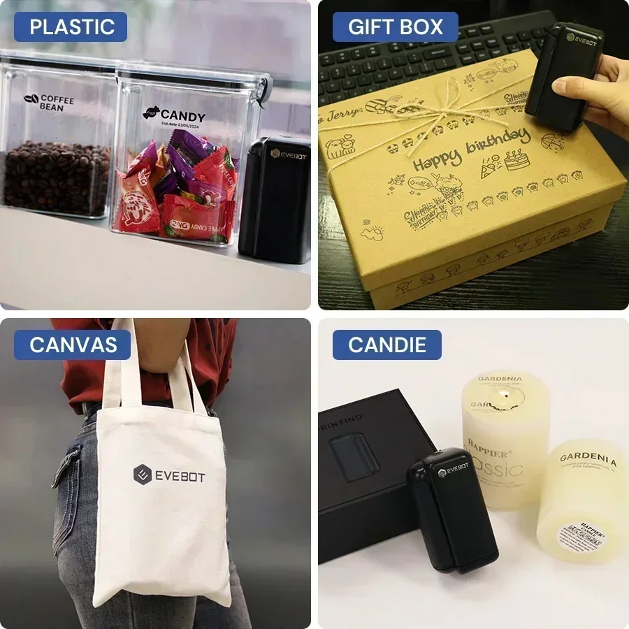EVEBOT PRINTIND Impresora de inyección de tinta industrial portátil Mini impresora inteligente inalámbrica Bluetooth Tinta de secado rápido (tinta permanente) - Imagen 4