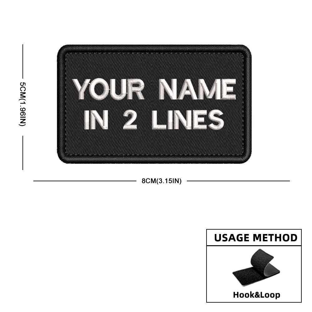 Parche con nombre personalizado, parches personalizados, tamaño 15x5cm, insignia bordada personalizada, emblemas de rayas, bucle de hierro o gancho - Imagen 3