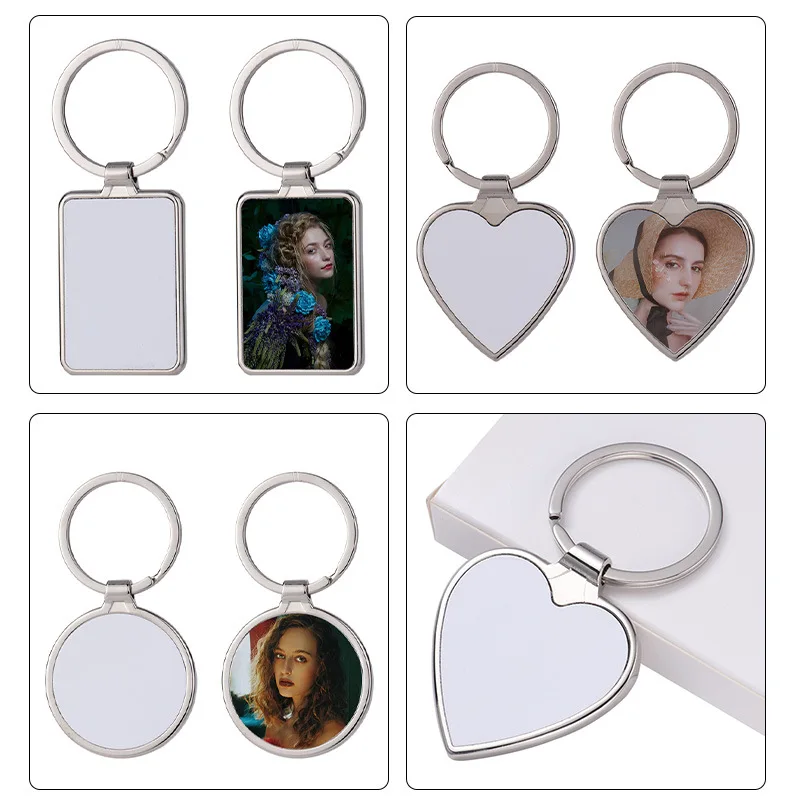10Pcs Round Sublimation Blank Keychains for Christmas Valentine Graduation Day Present Keys Tags Key Chain Car Cute Keychain - Imagen 18