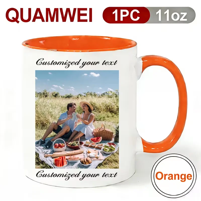 1 customized mug with customizable images and text, perfect for Valentine's Day gift, mother, and the best personalized gift - Imagen 7