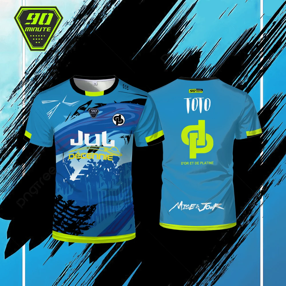 Camiseta de verano Maollot Jul, Camiseta deportiva de 90 minutos transpirable al aire libre, camiseta de fútbol de secado rápido para hombre, compra de Tops personalizados - Imagen 4