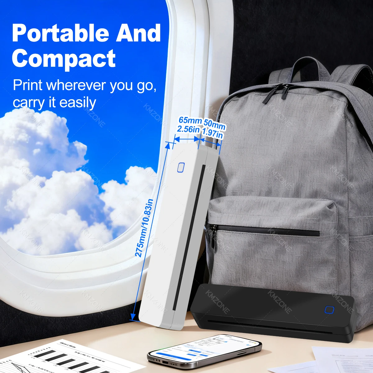 Impresora térmica Bluetooth A4 compatible con tamaños 2 “/3”/4"/A4 Dispositivo de impresión inalámbrico portátil Ideal para viajes Papel térmico A4 - Imagen 19