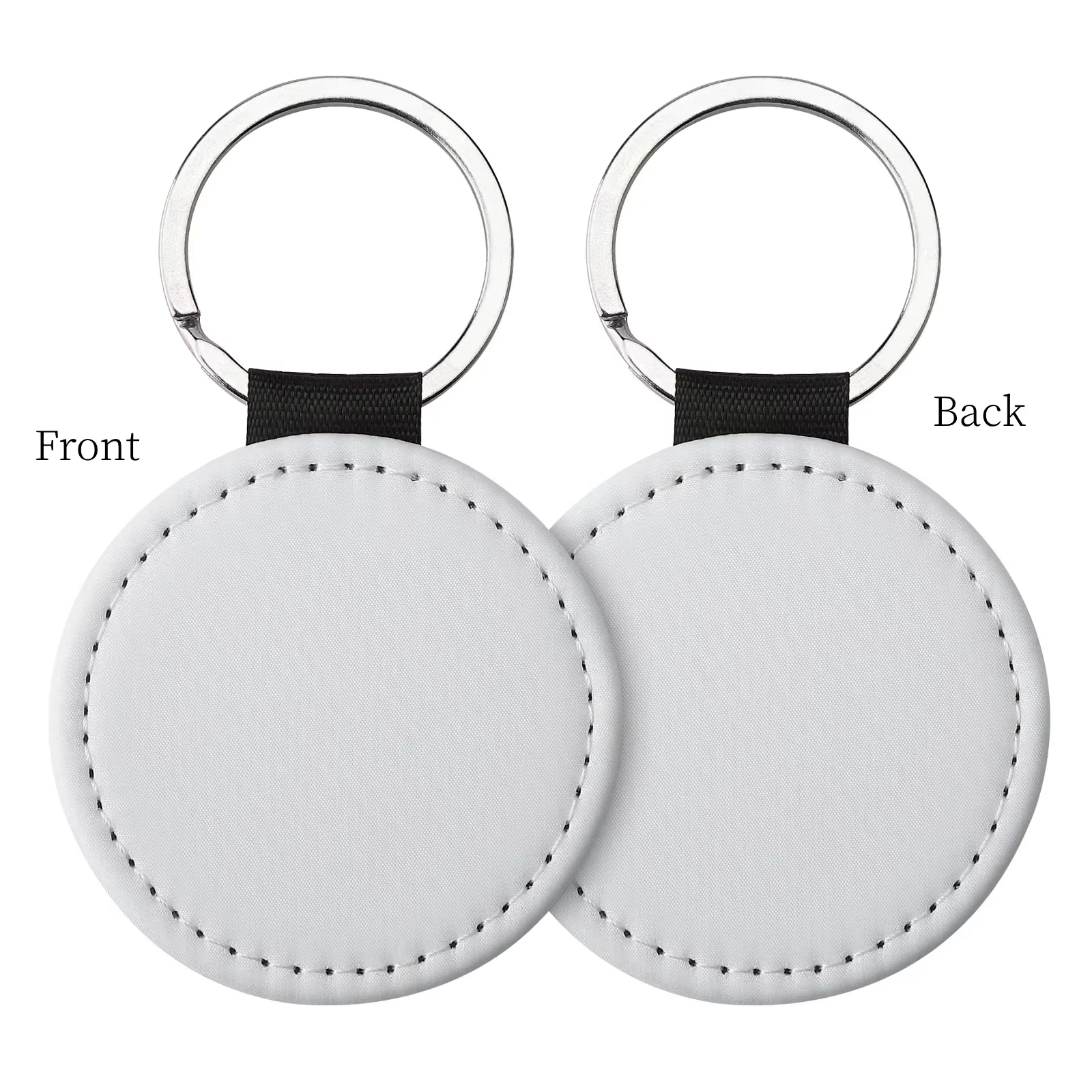 Sublimation Blank Keychains DIY Heat Transfer ID Tags Sublimation Keyrings Creative Gifts PU Leather Keychain - Imagen 11