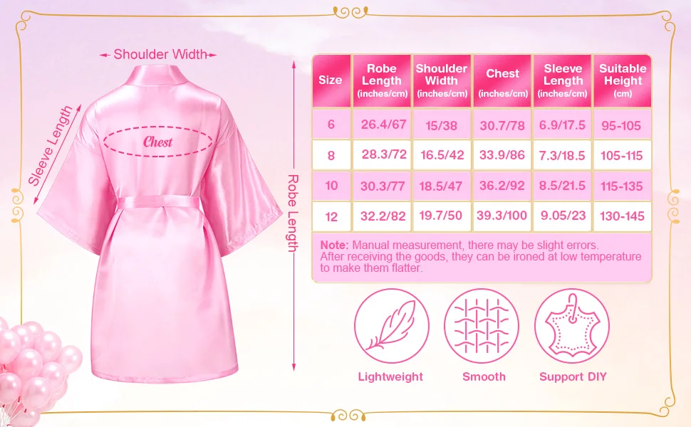 72/6pc Kids Satin Robes Spa Party for Girls DIY Slumber Kimono Robe Sleepover Party Favors with Gift Bags Slippers for Birthday - Imagen 21