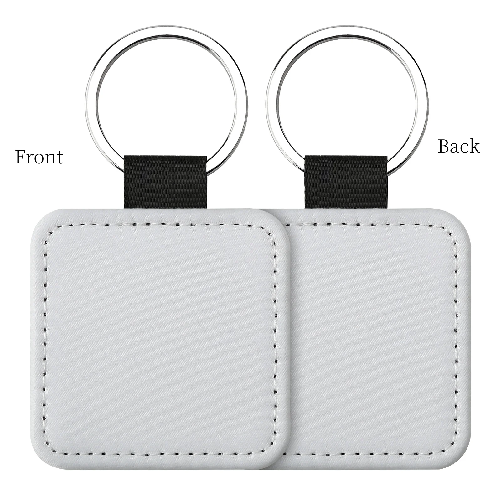 Sublimation Blank Keychains DIY Heat Transfer ID Tags Sublimation Keyrings Creative Gifts PU Leather Keychain - Imagen 5
