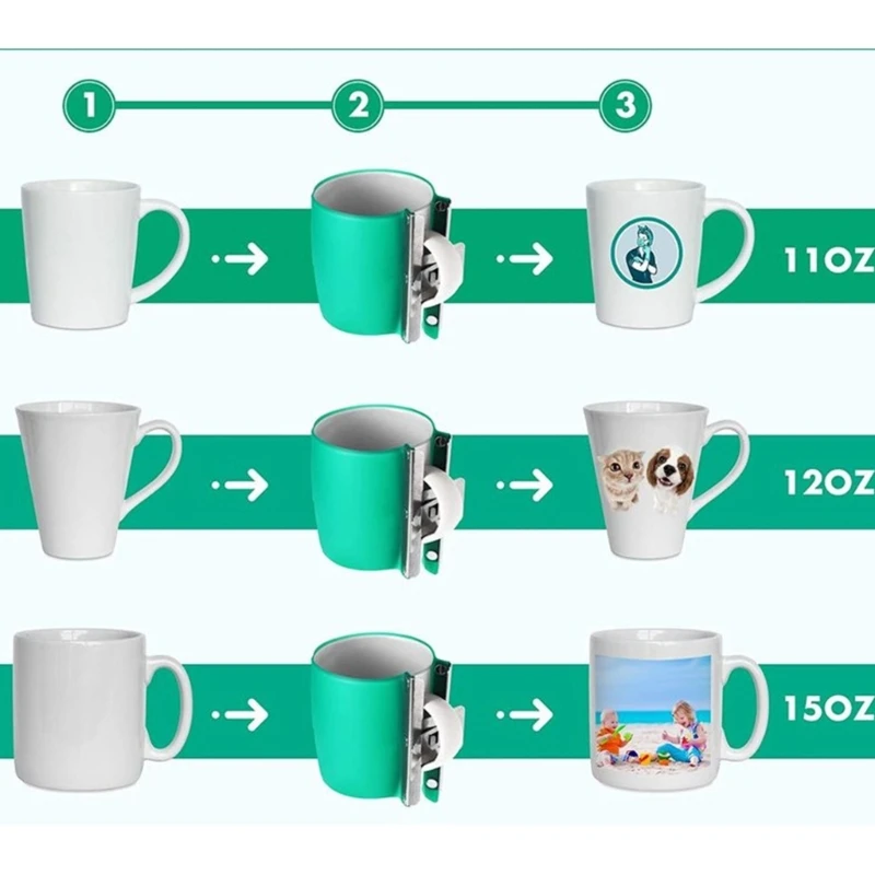 11OZ 12OZ 15OZ Sublimation Silicone Mug Wrap Temperature Resistance Silicone Mug Cup Clamp for Mugs Printing - Imagen 16