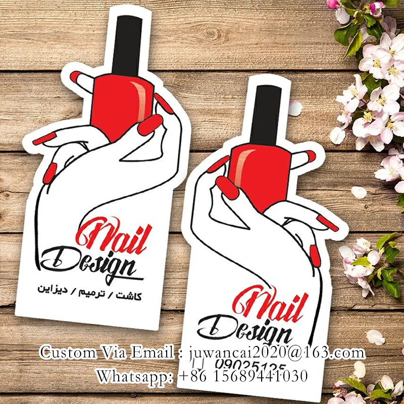 Tarjetas de visita personalizadas con corte especial para salón de belleza, tarjetas de fidelización con código QR, tarjetas de descuento, tarjetas promocionales, folletos con logotipo - Imagen 37