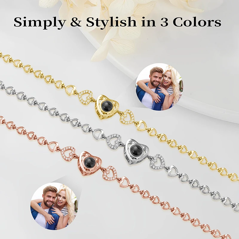 Pulsera con foto en el interior, pulsera personalizada con proyección de fotos, pulsera con foto, pulsera conmemorativa con foto personalizada - Imagen 2