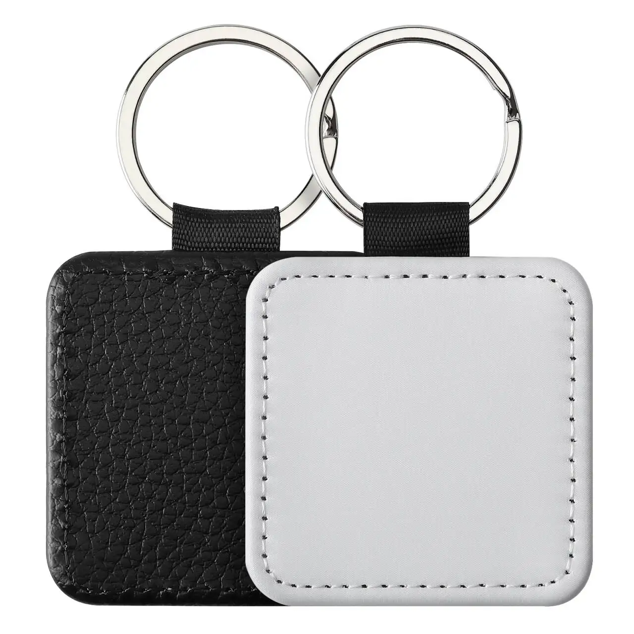Sublimation Blank Keychains DIY Heat Transfer ID Tags Sublimation Keyrings Creative Gifts PU Leather Keychain - Imagen 7