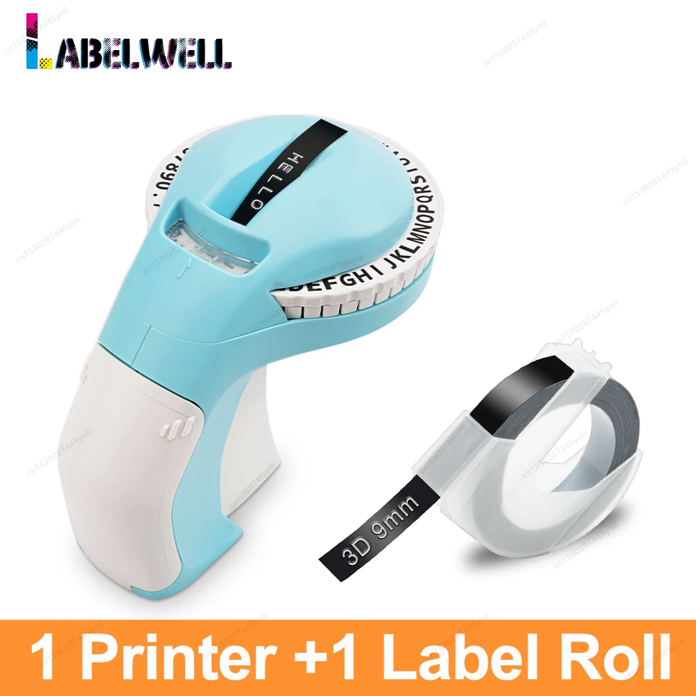 Mini impresora de etiquetas B90, fabricante de etiquetas en relieve 3D portátil, similar a la máquina de etiquetas Manual Dymo 12965 o 1 paquete de cinta de etiquetas Dymo 3D - Imagen 8