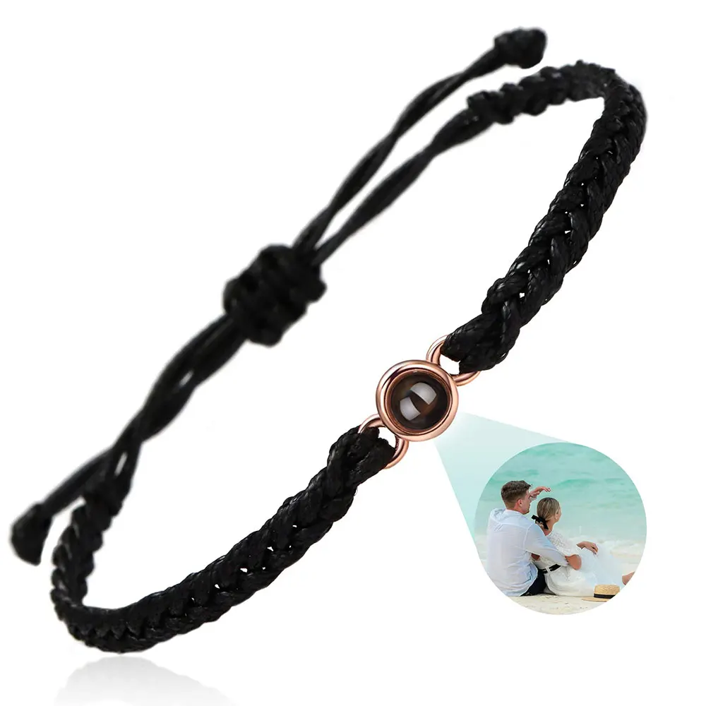 Pulsera de fotos personalizada con proyección de fotos, pulsera de proyección de fotos personalizada tejida a mano, pulsera de memoria, foto al por mayor - Imagen 20