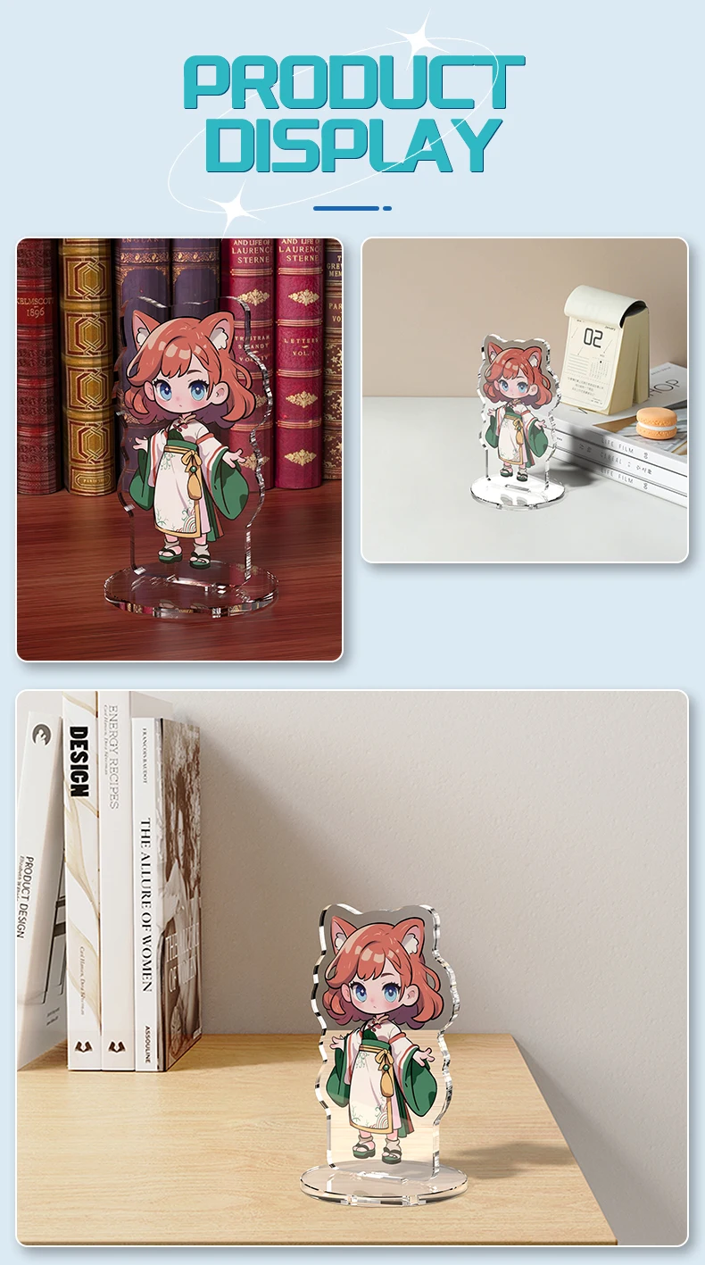 Soporte acrílico transparente personalizado personaje de dibujos animados de Anime personalizado de pie transparente impresión de doble cara foto Standees - Imagen 14