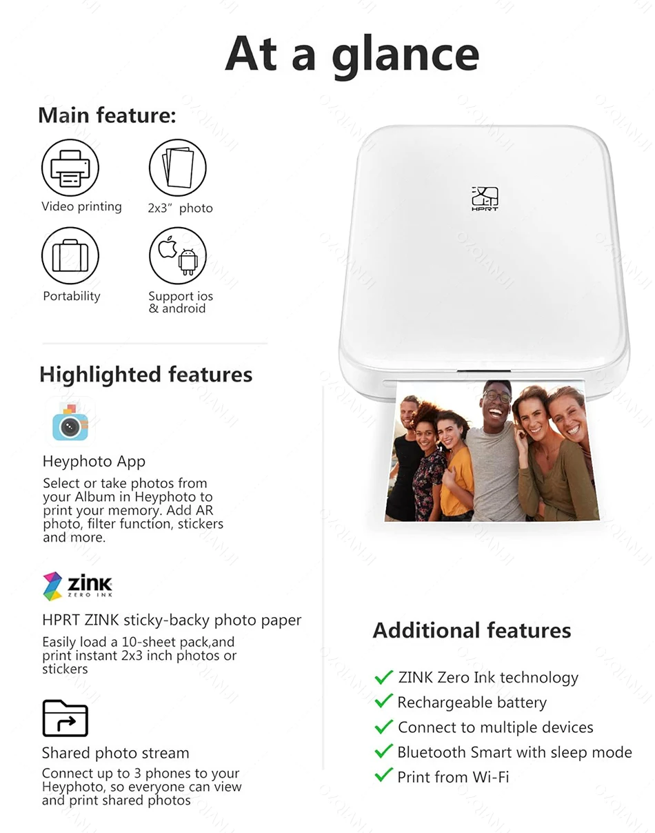 Impresora de bolsillo móvil Mni portátil HPRT MT53, impresora fotográfica inalámbrica BT con tecnología Zink, impresora fotográfica en Color de 2x3 pulgadas - Imagen 22