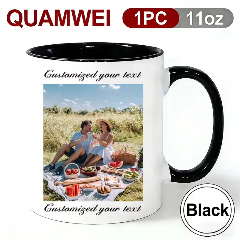 1 customized mug with customizable images and text, perfect for Valentine's Day gift, mother, and the best personalized gift - Imagen 13