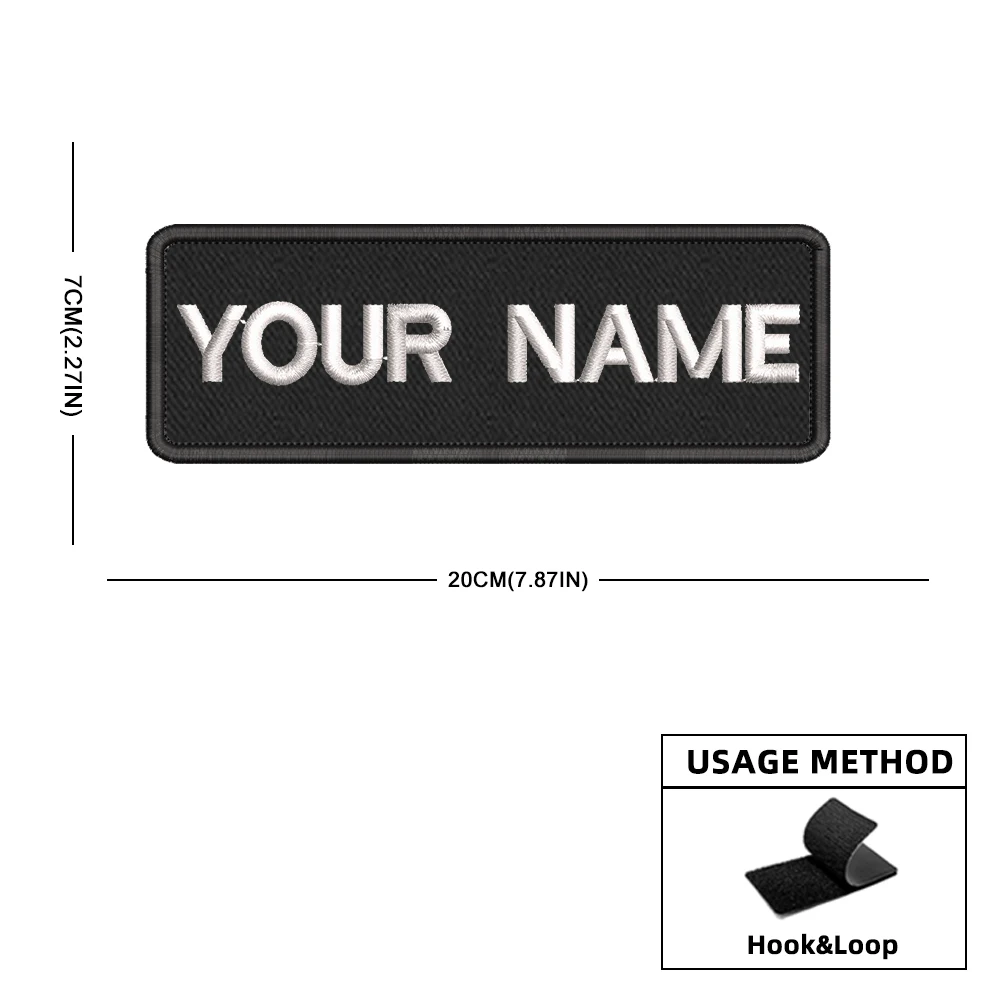 Parche con nombre personalizado, parches personalizados, tamaño 15x5cm, insignia bordada personalizada, emblemas de rayas, bucle de hierro o gancho - Imagen 6