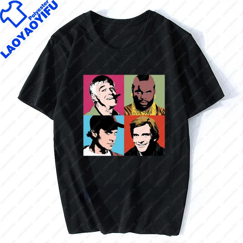 Camiseta del equipo A-Warhol, Camisetas gráficas de parodia de la serie Warhol The A Team, Camisetas divertidas Retro Mashup Tv - Imagen 5