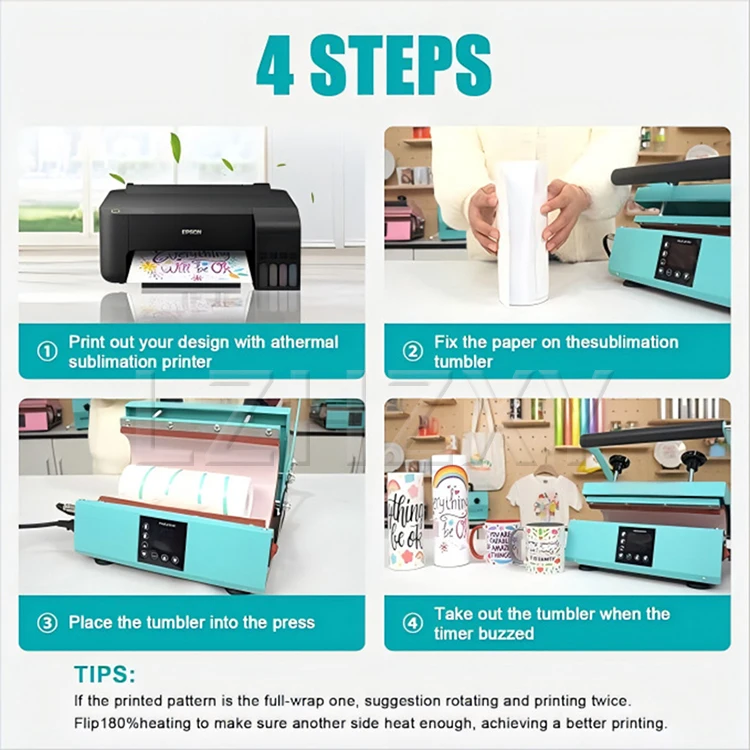 Impresora de Transferencia Térmica para Tazas de 11-30 oz | Impresión de Diseño Personalizado para Tazas Aisladas de Lados Rectos y Tazas de Café | Calentador Eléctrico 220V/110V - Imagen 11