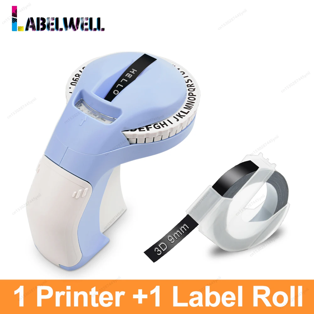 Mini impresora de etiquetas B90, fabricante de etiquetas en relieve 3D portátil, similar a la máquina de etiquetas Manual Dymo 12965 o 1 paquete de cinta de etiquetas Dymo 3D - Imagen 9