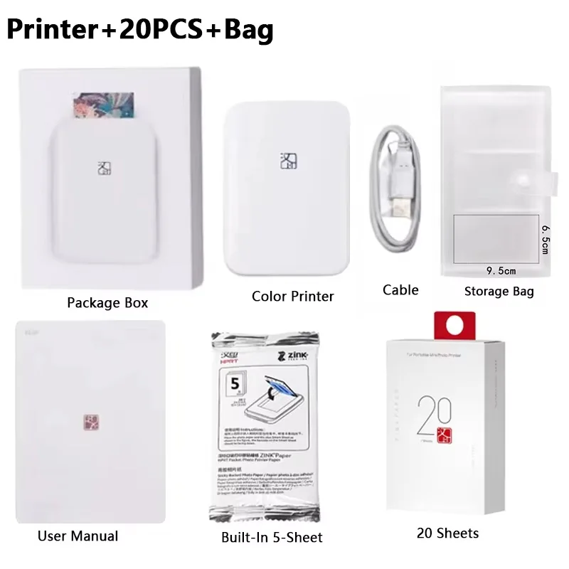 Impresora fotográfica en Color HPRT MT53, 2x3 pulgadas, bolsillo de papel con respaldo adhesivo, impresión Bluetooth, impresora fotográfica instantánea, bolsa de papel con respaldo adhesivo - Imagen 9