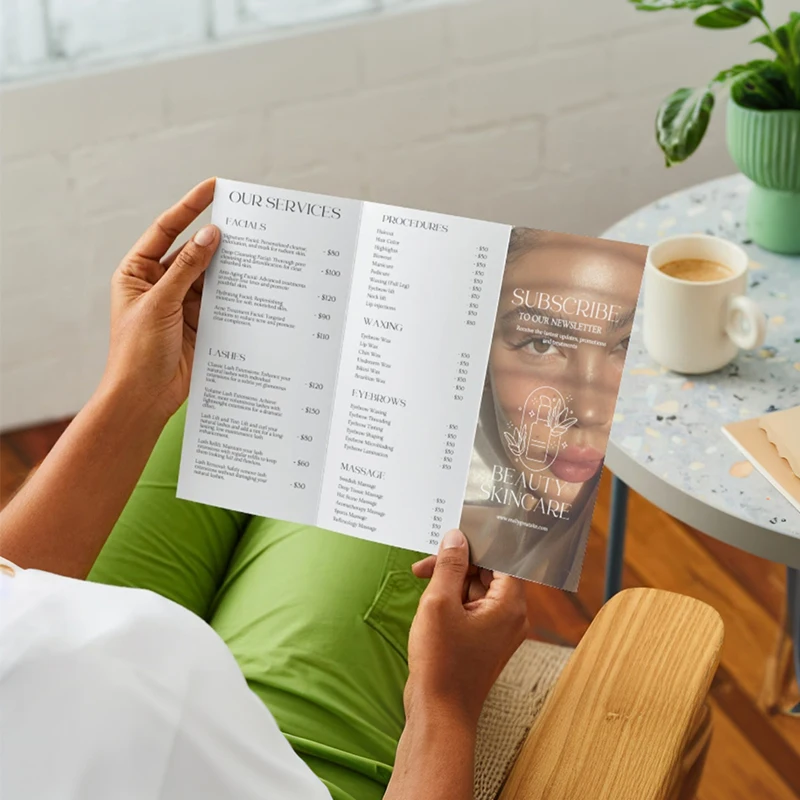 Póster de impresión de doble cara, folleto A4 personalizado, lista de precios de productos básicos, introducción, publicidad, 157 g, entrega gratuita - Imagen 2
