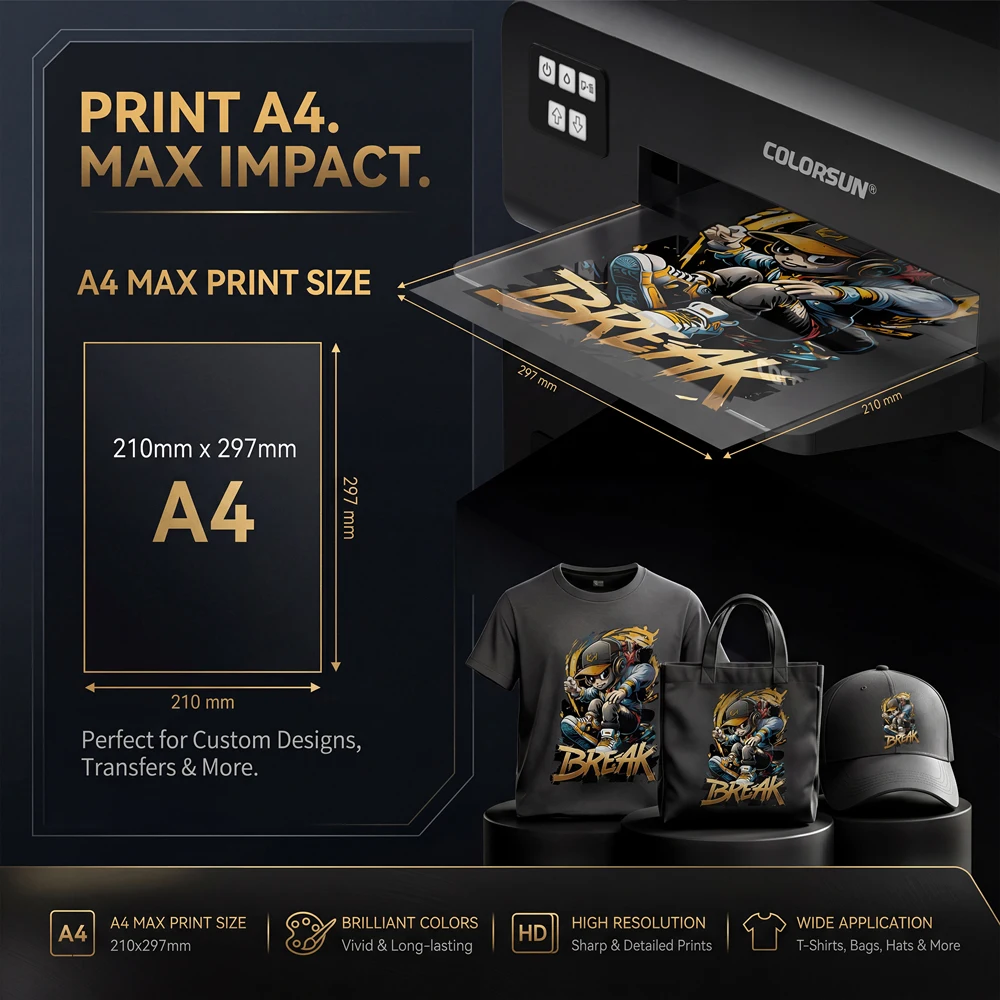 Impresora DTF Colorsun A4 para Epson L800, impresora A4 DTF para camisetas con horno, impresora A4 DTF para camisetas y sudaderas. - Imagen 2