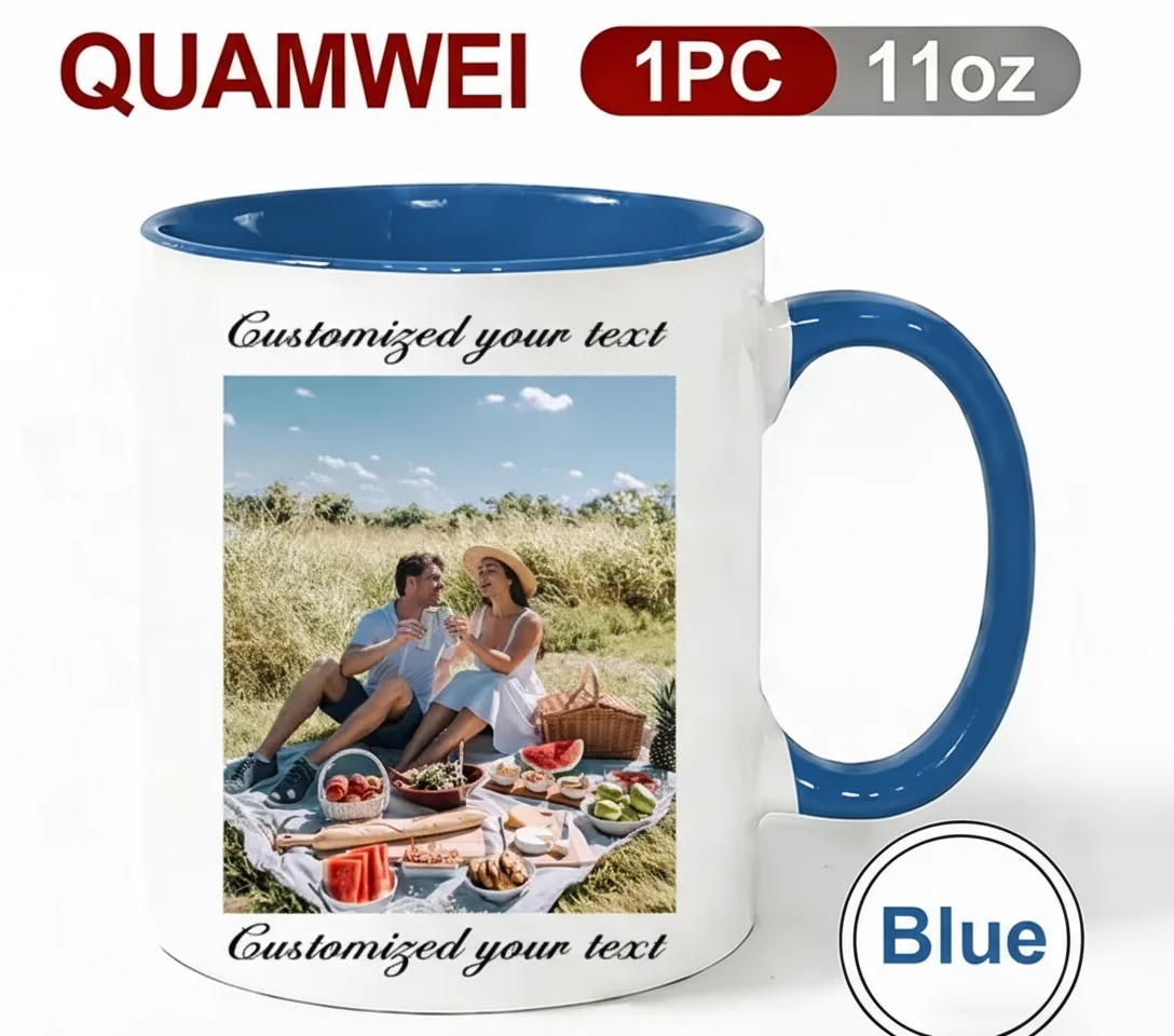 1 customized mug with customizable images and text, perfect for Valentine's Day gift, mother, and the best personalized gift - Imagen 11